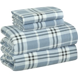 Bliss Casa 4 Piece 100% Cotton Flannel Sheets Full Size Bed Set - Warm & Extra Soft - Deep Pockets, Breathable, All Seasons Comfy - Double Brushed Bed Sheet (Casa)