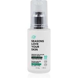 Protector Solar Facial FPS50 Efecto Mate Control Grasa 45g | Contiene Niacinamida, ideal para piel Mixta a Grasa | Oil Control | Seasons Love Your Skin
