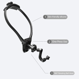 Neck Holder with Phone Clip Compatible with GoPro Hero 13/12/11/10/9/8, Insta360 X3/X4, DJI Action 4 and All Phone, Hands Free Neck Mount