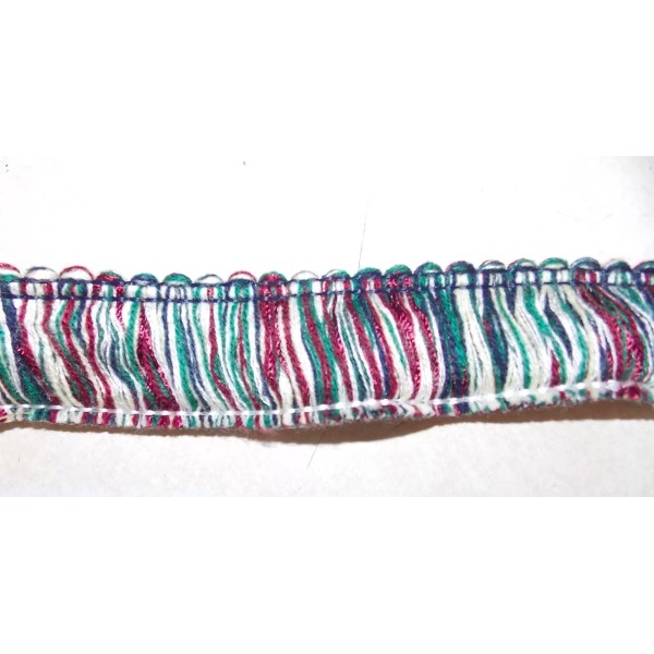 Unbranded 1 Yard Blue Green Burgundy Brush Fringe Trim