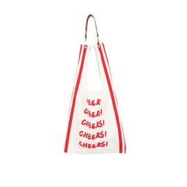 TOBY BLACK CHEERS BAG with Detachable Leather Strap Tote Bag – Chic Tote for Travel, Coffee Dates, Errands