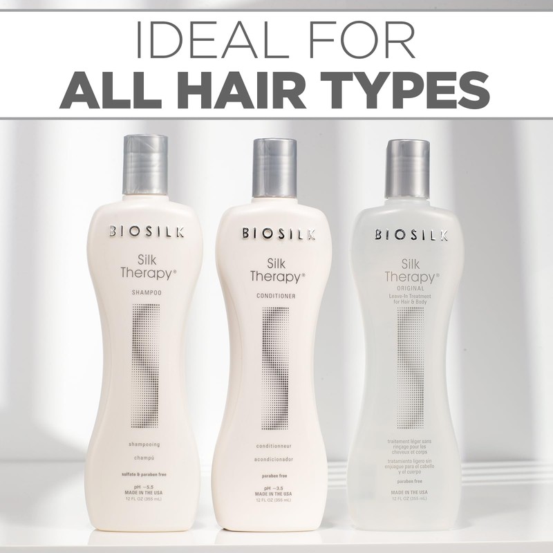 BioSilk 3-Piece Silk Therapy Shampoo, Conditioner & Serum Kit, Haircare