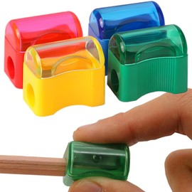 MHSKNHW Manual Mini Pencil Sharpener, Set of 4, Portable, Smallest Size in Pencil Pocket, Stationery Supplies, Learning Supplies