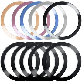10 Stück Metallring für magnetisches, kabelloses Ladegerät, 2 Stile, universelles ultradünnes CD-Streifen, Umbau-Kit, kompatibel mit MagSafe Mini Max Galaxy-Autoladegerät auf den meisten Smartphones