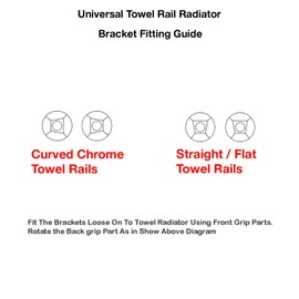 companyblue White Brackets for Heated Towel Rail Radiators fits curved or flat towel warmers