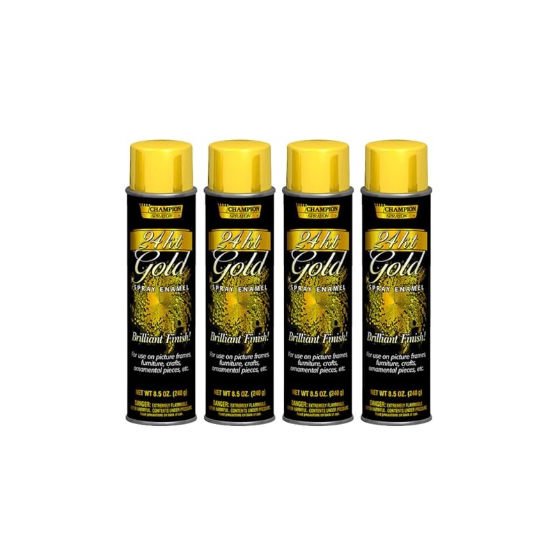 Chase 8-1/2-Ounce Brilliant Finish Metallic Spray Enamel, 24-Karat Gold. 4