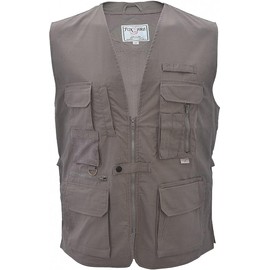 Foxfire Men's Utility Hiking Safari Vest for Travel, Photo, and Outdoor Wear with Pockets, Cotton, British Khaki, X-Large