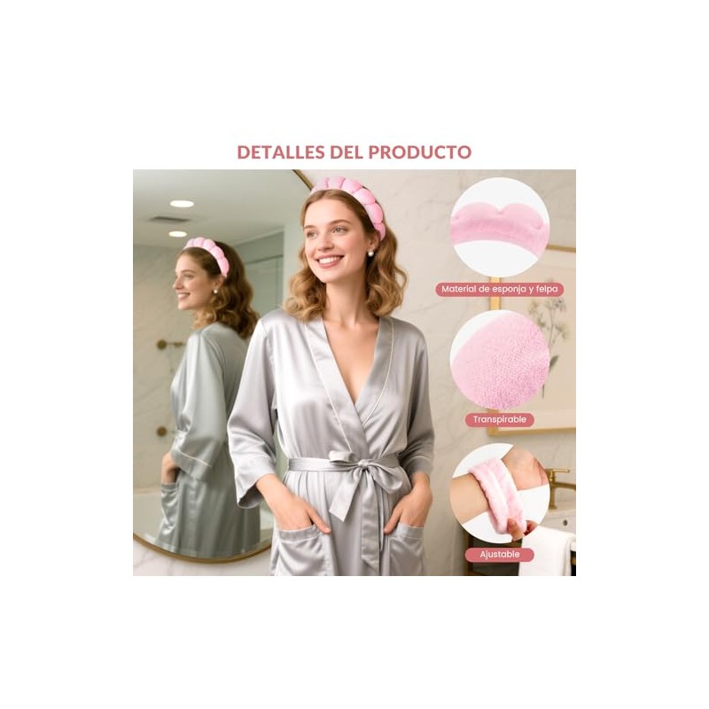 Set TXG en rosa de 7 piezas: diadema nube semiabierta,