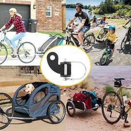 Tobefore Angled Elbow Bike Trailer Hitch 12mm Bicycle Steel Hitch Coupler Bike Coupler Attachment Adapter 90 Degree Children Trailers Adapter Replacement Connector Child Pet Cargo Cycling Rear Carrier