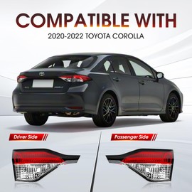 Left Driver Side Inner Tail Light Assembly Compatible with Toyota Corolla 2020 2021 2022 – Plug & Play Replacement # 8159112220, No Bulb No Harness