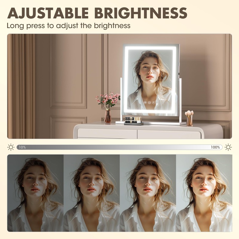Hasipu Vanity Mirror with Lights, 16" x 20" LED Makeup