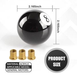 Prywog Shift Knob, Gear Ball, Gear Shift Knob, 8 Ball Shift Knob, Car Modification Accessory, Universal for Most Cars (Black #1 PC)