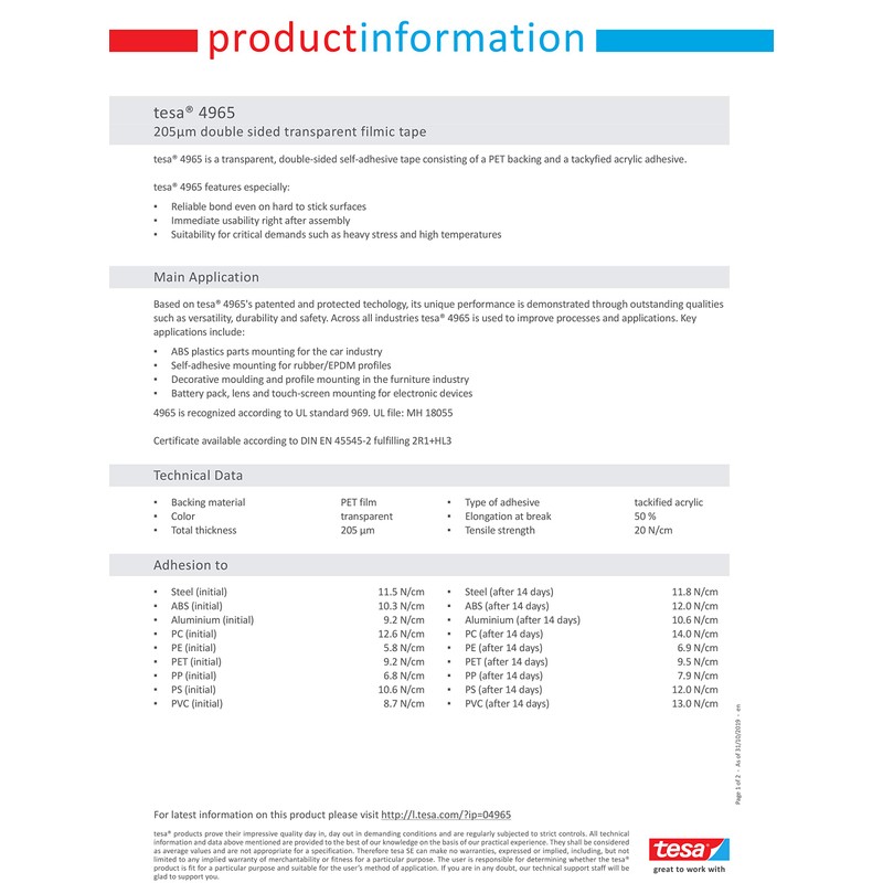 TESA 6 mm x 50 m Double Sided Transparent filmic