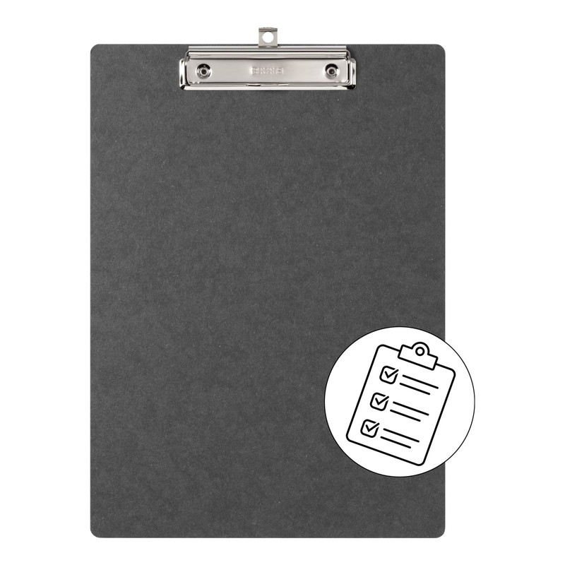PAGNA Clipboard A4 Hard Cardboard Black