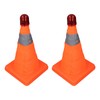 2 Set 30cm Traffic Cones Foldable Reflective Strips Road Safety