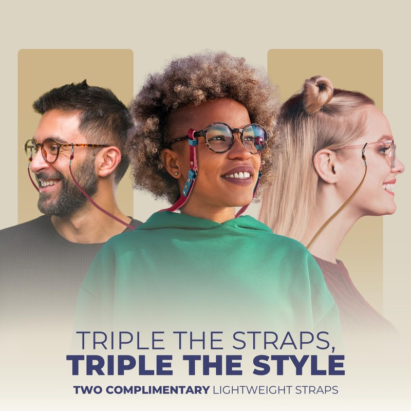 Luxitri Eyewear Strap (Light Brown - Light Brown) (Red -