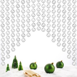 99 Ft Crystal Garland Beads String, Hanging Clear Acrylic Strands, Diamond-Shaped Crystal Garland for Christmas Tree Wedding Party Decorations Handicrafts DIY