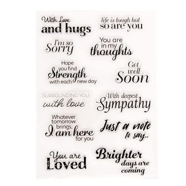 Lily Craft Linda Craft with Love and Hugs Sentiment Clear Stamps for Card Making Decoration and DIY Scrapbooking