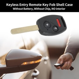X AUTOHAUX Key Shell Case Keyless Entry Remote Key Fob Replacement Case for Honda Pilot 2005-2008 for Honda Odyssey 2005-2010 3 Buttons CWTWB1U545 OUCG8D-380H-A