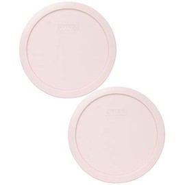 Pyrex 7402-PC Loring Pink Food Storage Replacement Lid (This Lid Fits the Pyrex 7402 6-Cup SCULPTED MIXING BOWL and 7203 7-Cup Glass Bowl) (2 Pack) - Made in USA