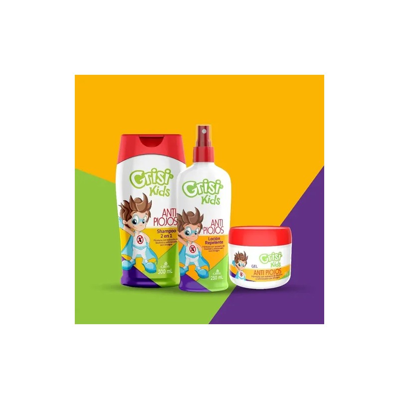 Shampoo 2 En 1 Grisi Kids Antipiojos 300 Ml.