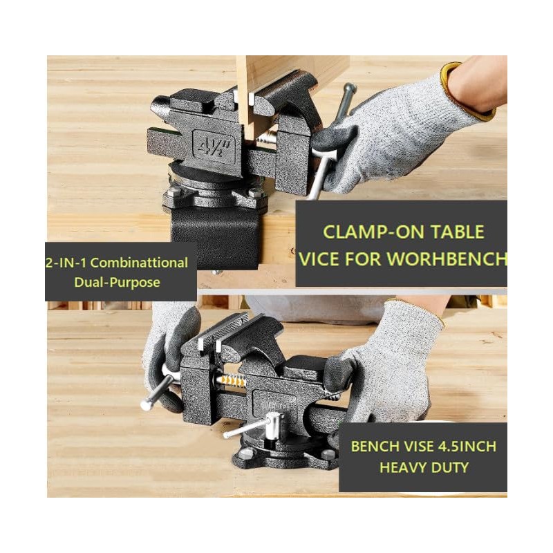 Bench Vise 4-1/2in Multi-Purpose Bench Vice Clam on Vise, Heavy