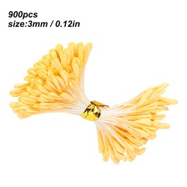 900Pcs Flower Stamen Pearl Stamen Pistil Artificial Bouquet Double End Mini Artificial Flower Stamen Making DIY Stamen Flower(3mm)