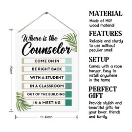 Where is the Counselor Sign, Therapy Room Door Sign, Decorative Wood Plaque for Hanging, Rustic Door Hanger, Farmhouse Wood Decor, Counseling Room Decor, Therapist Office Wall Art, Counselor Gift