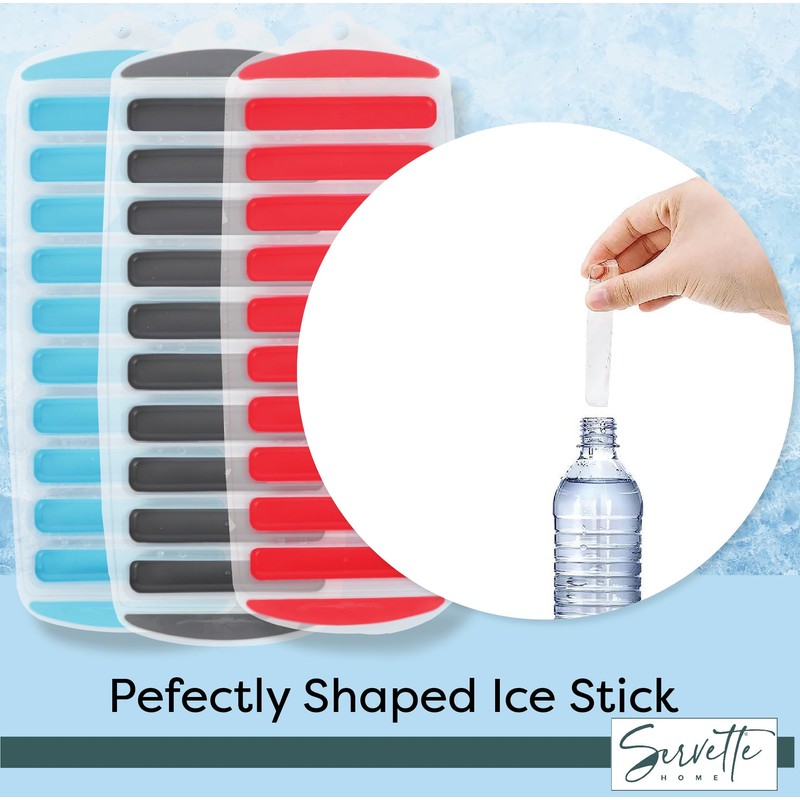 Silicone Ice Stick Tray for Water Bottles, 10 Slots, 3.5