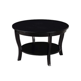 Convenience Concepts American Heritage Round Coffee Table, Black