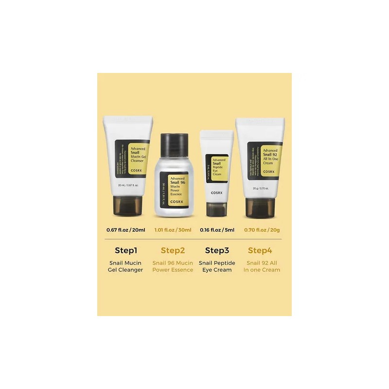 Cosrx All About Snail Korean Skincare, Kit De Prueba 4