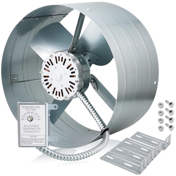 Hiorucet Upgraded 15 Inch Exhaust Fan, 1600CFM 2400 SQF Low