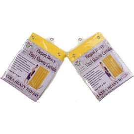 Venice Collections 2-Pack Heavy Duty 100% Water Repellent, 10 Mil, Durable Shower Curtain Liner with Reinforced Header, Rustproof Grommets, & Weighted Magnetic Hem Yellow