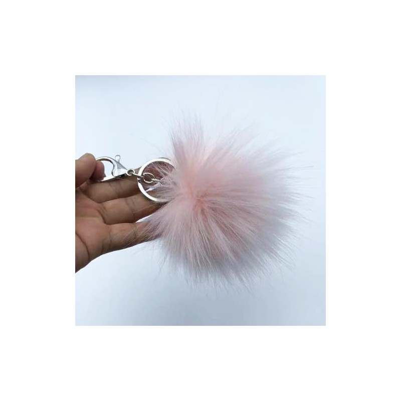 Pom Pom Keychain Artificial Fox Fur Soft Ball Keychains Fluffy