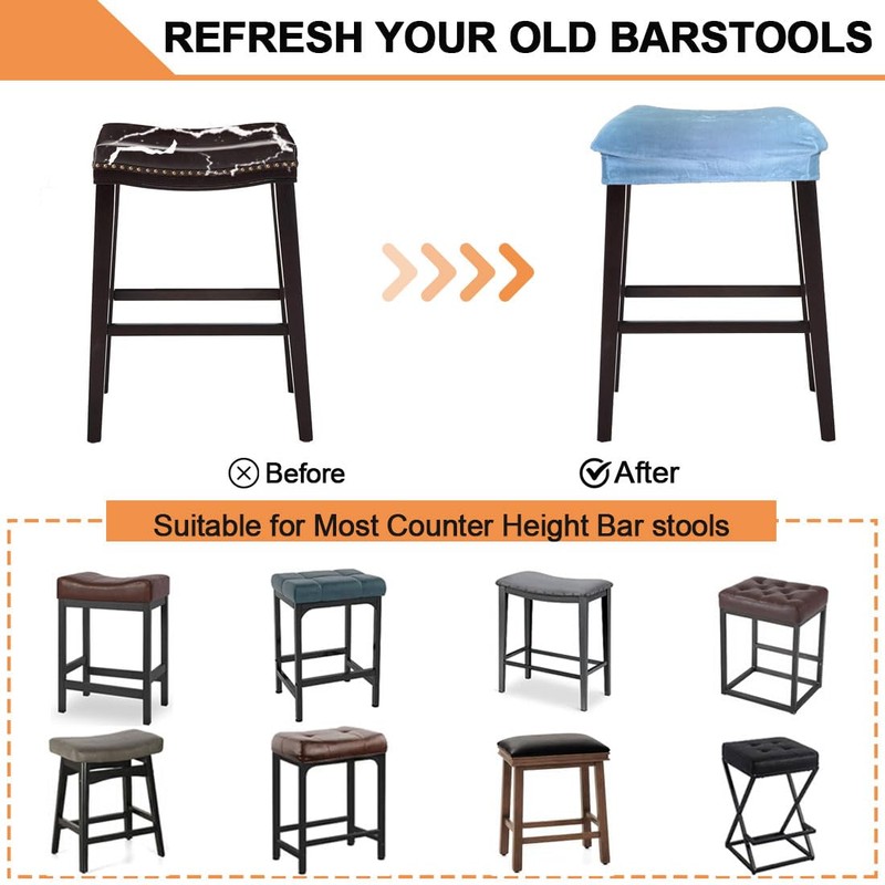 Bifaunvogel Bar Stool Cover Rectangle Set of 4 Velvet Stretch