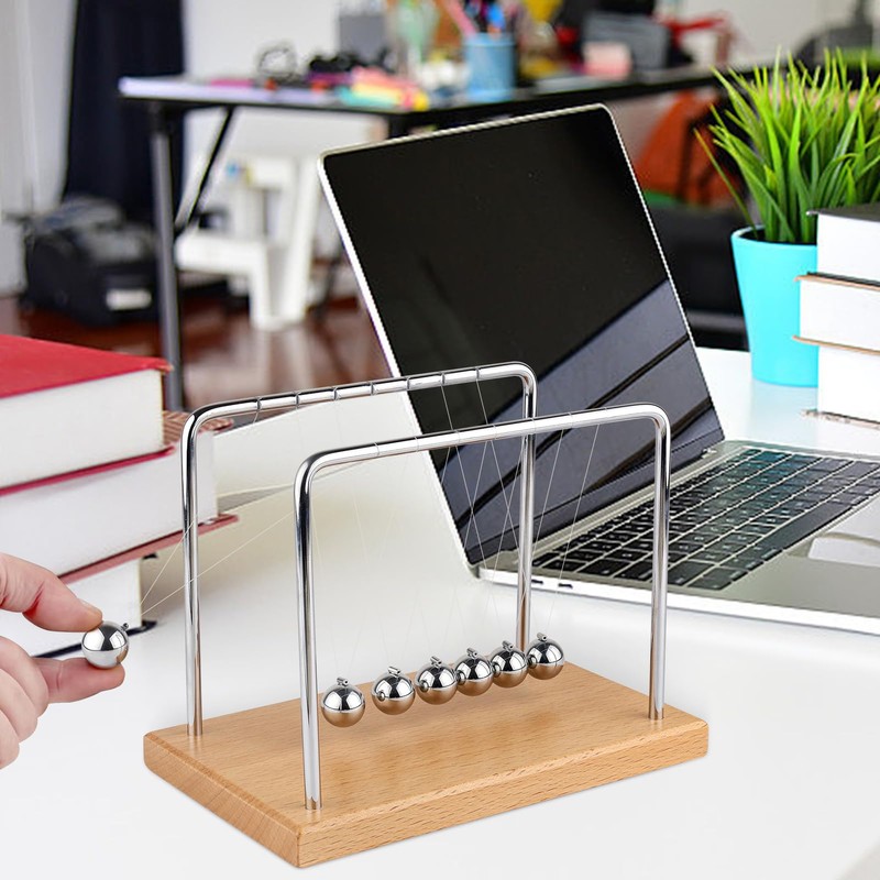 Smilesorg Newton's Cradle Balance Balls Fascinating Physics Gadget for Home