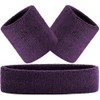 Hatstar 3-Piece Sweatband Set, 1 x Headband + 2 x