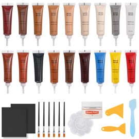 Wood Furniture Repair Kit, Touch up Paint, Restore Any Wooden Furniture Stain, 18 Colors Cover Surface Scratch for Wooden Floor Table, Filler Furniture Paint Oak, Cabinet, Door, Veneer
