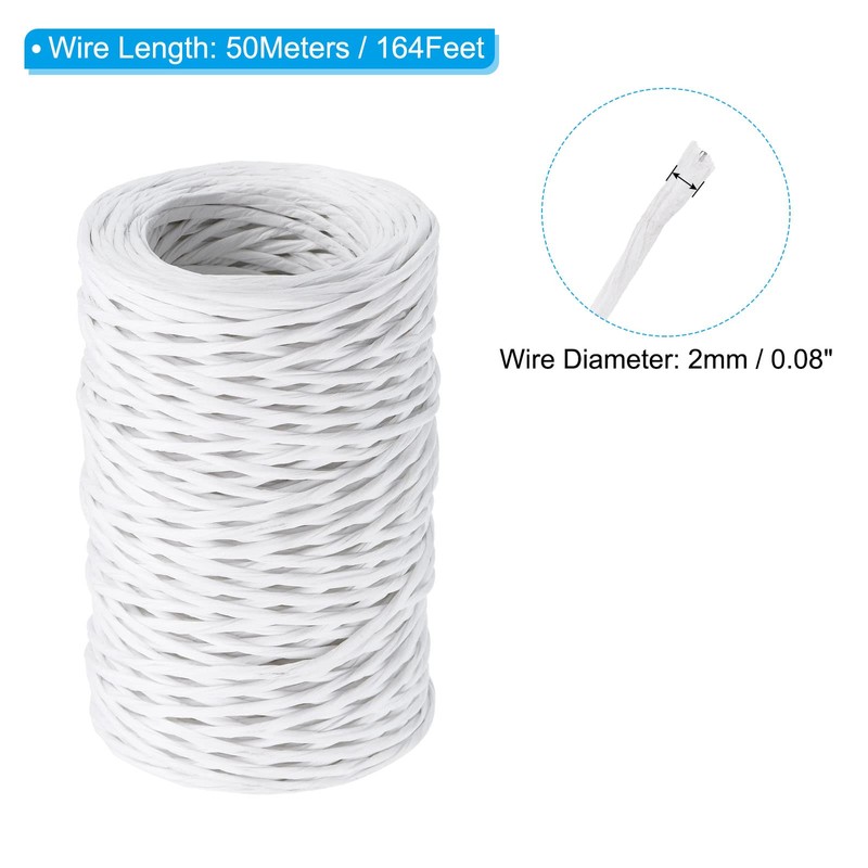 PATIKIL 164 Feet Floral Bind Wire Wrap Twine, 2mm Florist