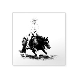CafePress Cutting Horse Sticker Square Bumper Sticker Car Decal