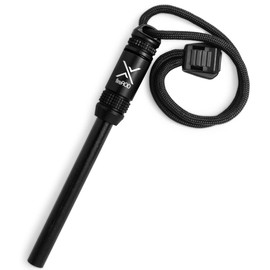 Exotac fireROD Ferrocerium Firestarter with Replaceable 5/16 in. Diameter Waterproof Ferro Rod Striker and Tinder Capsule Compartment with Included quickLIGHT Tabs, Works with Most Bushcrafting Knives