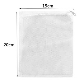 Filter Bag Aquarium Fish Tank Filter Net with Zipper Multi-Purpose Storage Net Reusable (6 White, 6 Black)