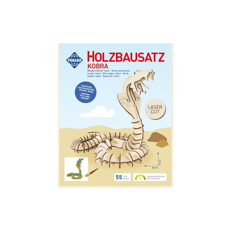 Pebaro 857/2L Wooden Construction Kit Cobra Laser Cut 3D Puzzle