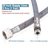 ARCORA 20" Bathroom Faucet Hose, Braided Nylon cUPC Supply Lines