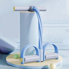 Resistance Band,Multifunction Tension Rope,6-Tube Elastic Yoga Puller,Trainer Workout Women Tension Rope Ankle Puller for Abdomen/Leg/Arm Stretching Slimming Training (Blue)