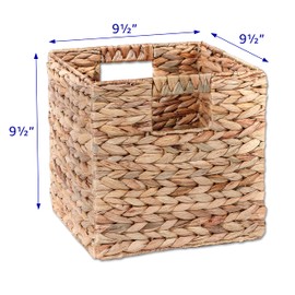 Trademark Innovations Foldable Hyacinth Storage Basket with Iron Wire Frame (Set of 4)