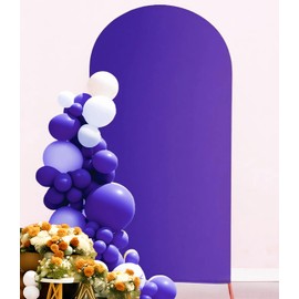 JKDMJF 6.6 FT Purple Arch Backdrop Cover Spandex Fitted Chiara Wedding Arch Backdrop Stand Covers for Party Birthday Bridal Shower Engagement Photo Studio Backgrounds Decorations
