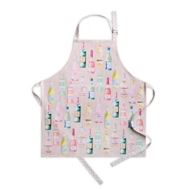 Maison d' Hermine Apron for women with Pocket 100% Cotton 27.50"x31.50" 1 Piece Adjustable Neck Strap & long ties Apron Men, Chef, Wedding, Cooking, Gardening, Server Spring/Summer (Wine)