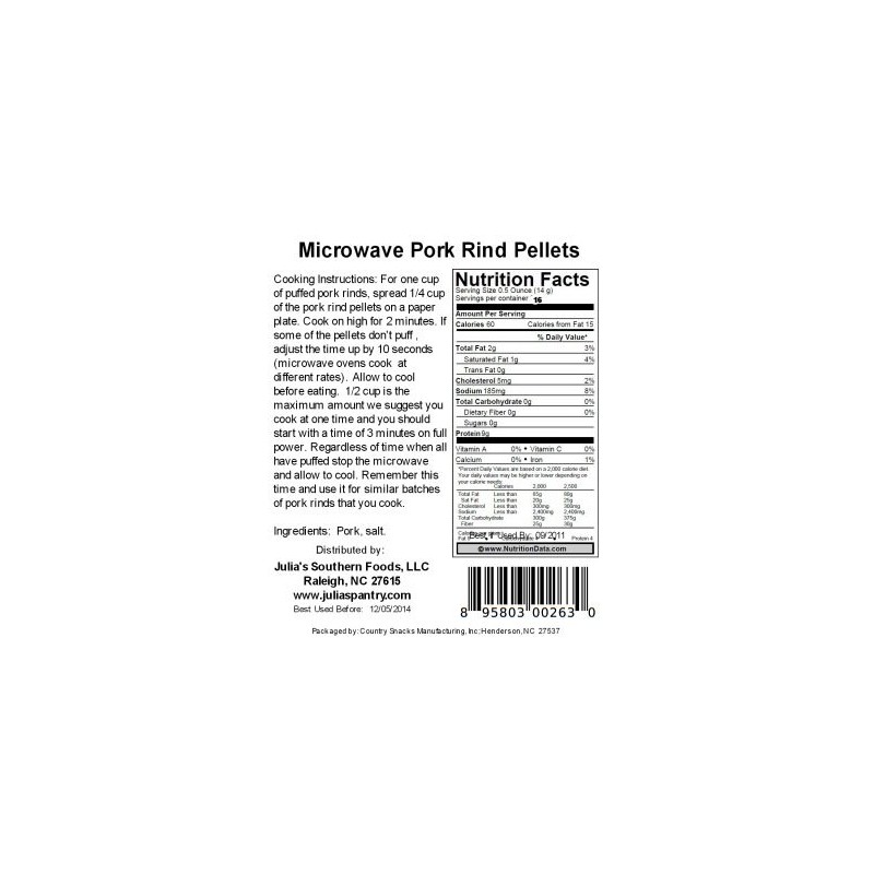 Carolina Gold Nuggets Microwave Pork Rinds 8 ounce bag Keto