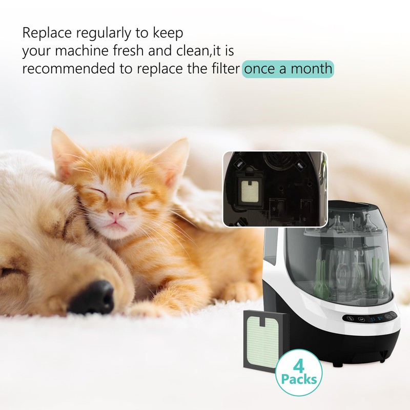 SAKEGDY 4 Pack HEPA Replacement Filter for Baby Brezza Bottle